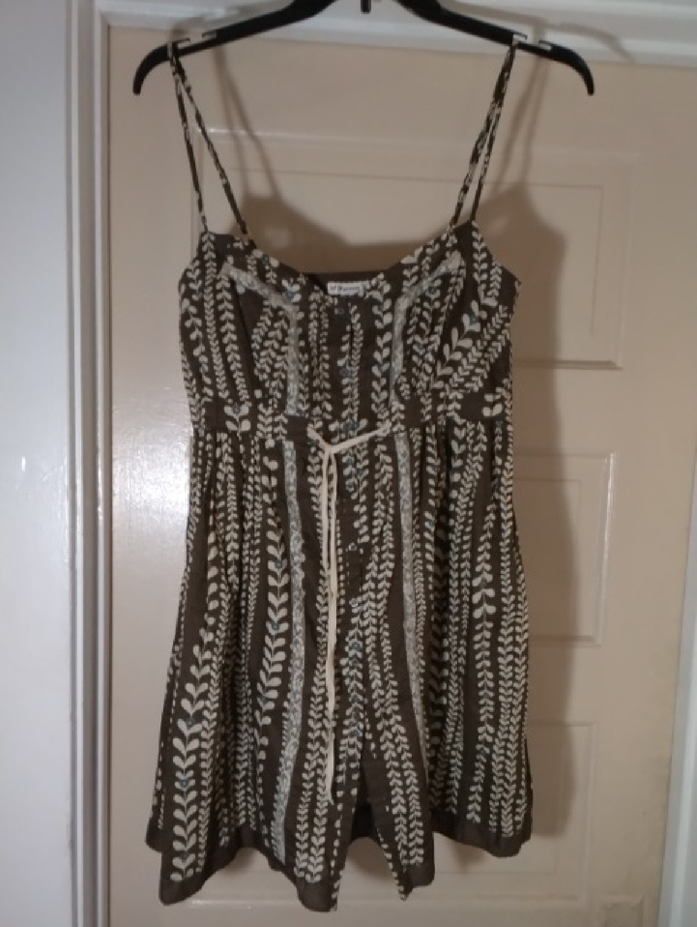 Forever Collectibles Brown and Cream Printed Spaghetti Strap Mini Dress